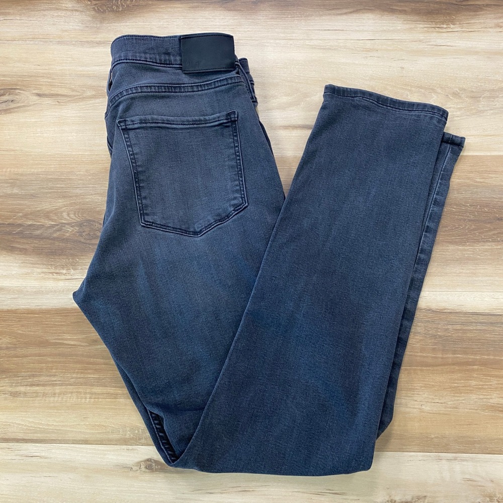 PAIGE Lennox Slim Fit Jeans Size 34 Dark Wash Stretch Denim Blue Black